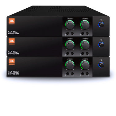 JBL NCSA240Z-U-US | 2 x 40W DriveCore Amplifier, Fanless, 4ohm/8ohm/70V/100V, 1U Half-Rack, Mounting kit