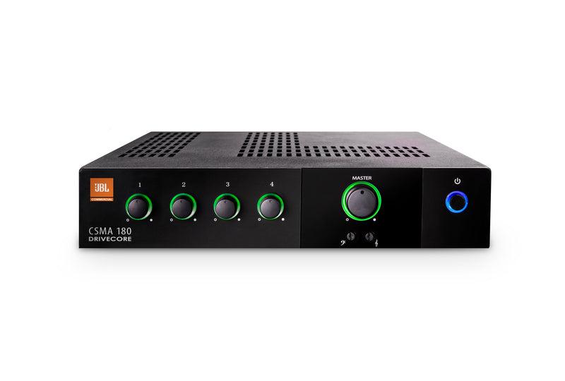 JBL NCSMA180-U-US | CSMA 180 4 input - 1 x 80W DriveCore Mixer-Amp, Fanless, 4ohm/8ohm/70V/100V, 1U Half-Rack, Mounting kit