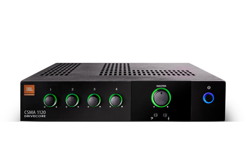 JBL NCSMA1120-U-US | CSMA 1120 4 input - 1 x 120W DriveCore Mixer-Amp, Fanless, 4ohm/8ohm/70V/100V, 1U Half-Rack, Mounting kit