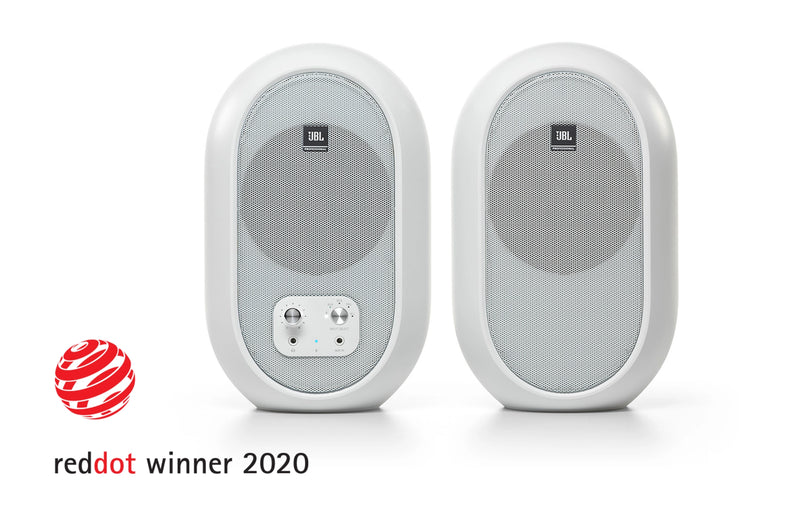 JBL 104SET-BTW-US | 104-BT Compact Powered Desktop Reference Monitors with Bluetooth (White Matte)