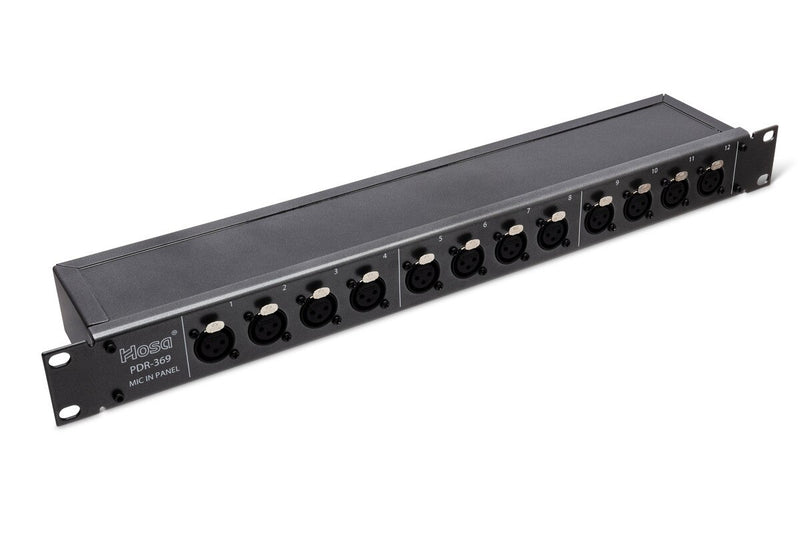 Hosa PDR-369 | Patch Bay, 12-point, De-normalled, XLR3F to XLR3M