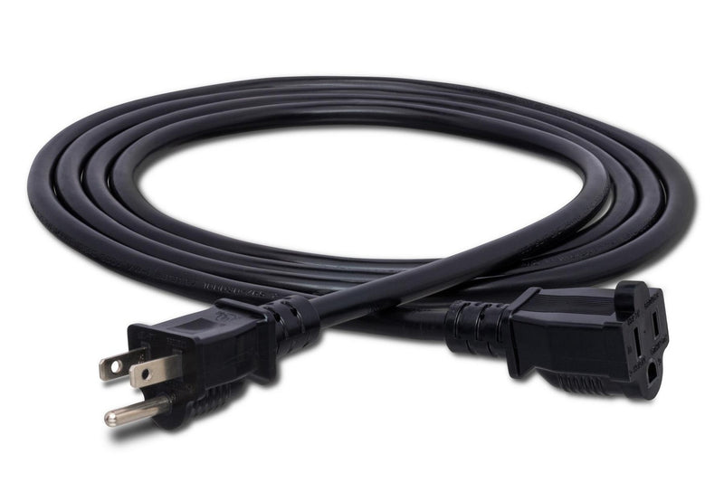 Hosa PWX-4100 | Power Extension Cord, NEMA 5-15R to NEMA 5-15P, 100 ft